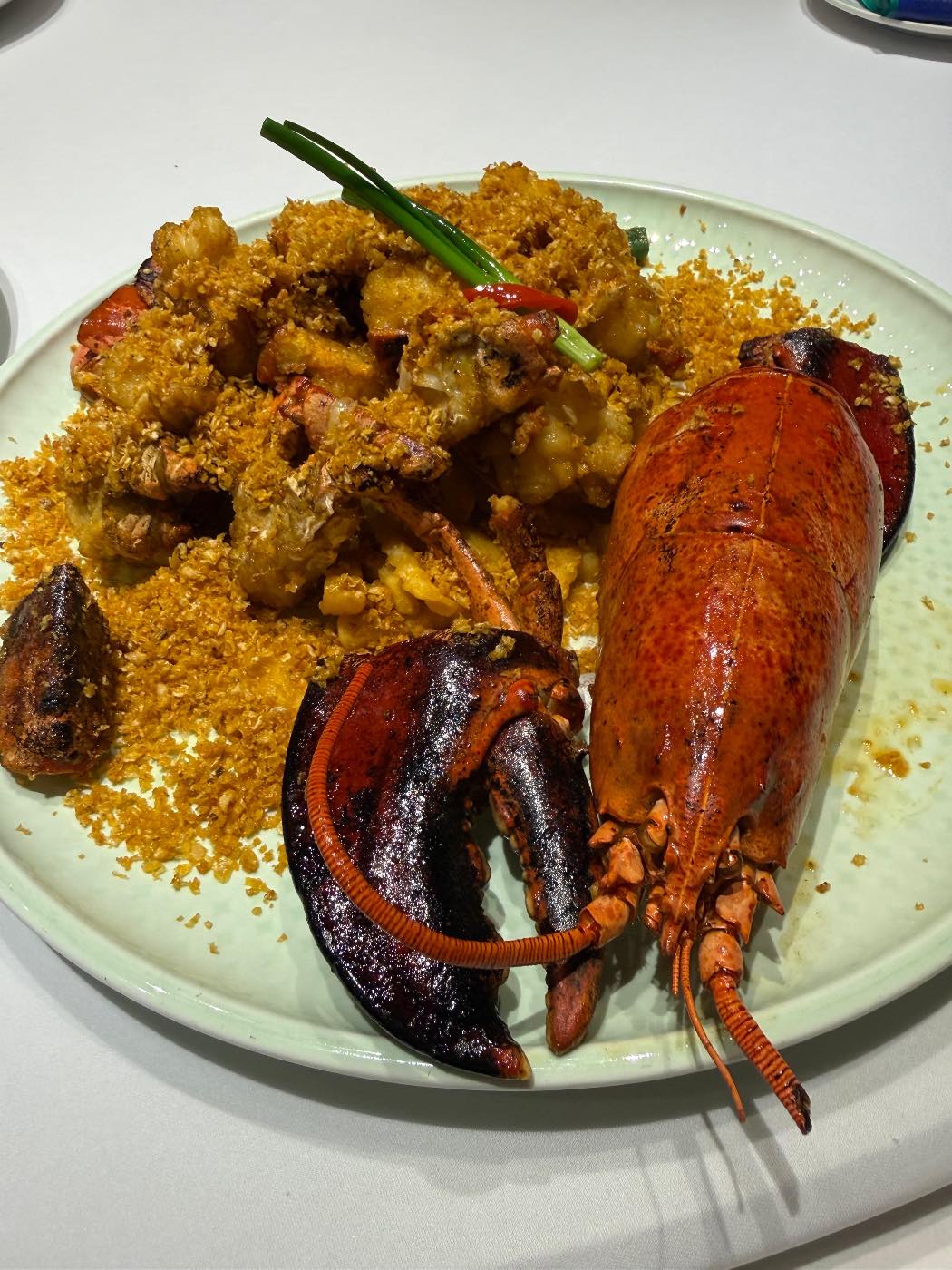 Many different ways to cook Lobsters, but this is the best i feel. 
避风塘, Typhoon Shelter (Bad Translation.)